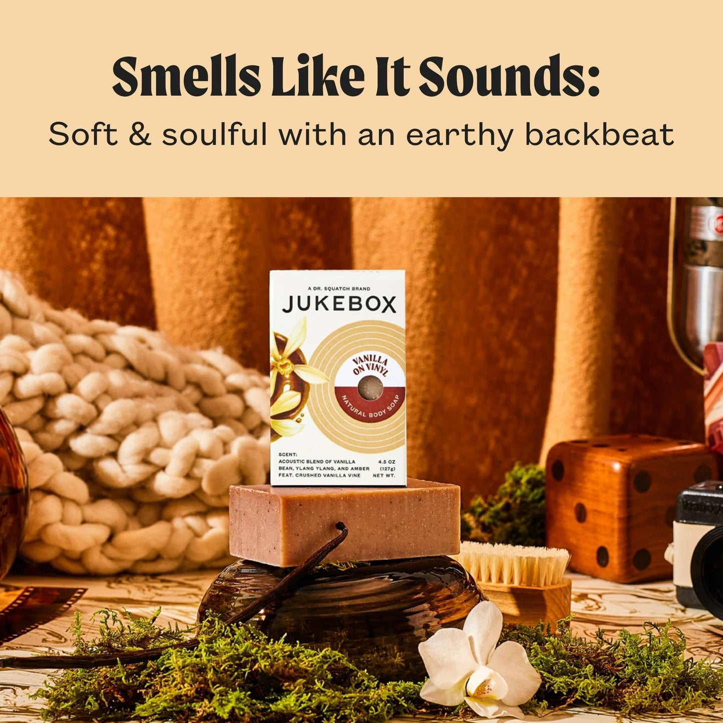 JUKEBOX Vanilla on Vinyl-Natural Bar Soap for Women | Cold Process, Light Scrub Bath Soap | No Harmful Ingredients | All Skin Types Vanilla Bean | Dr Beauty & Personal Care JUKEBOX