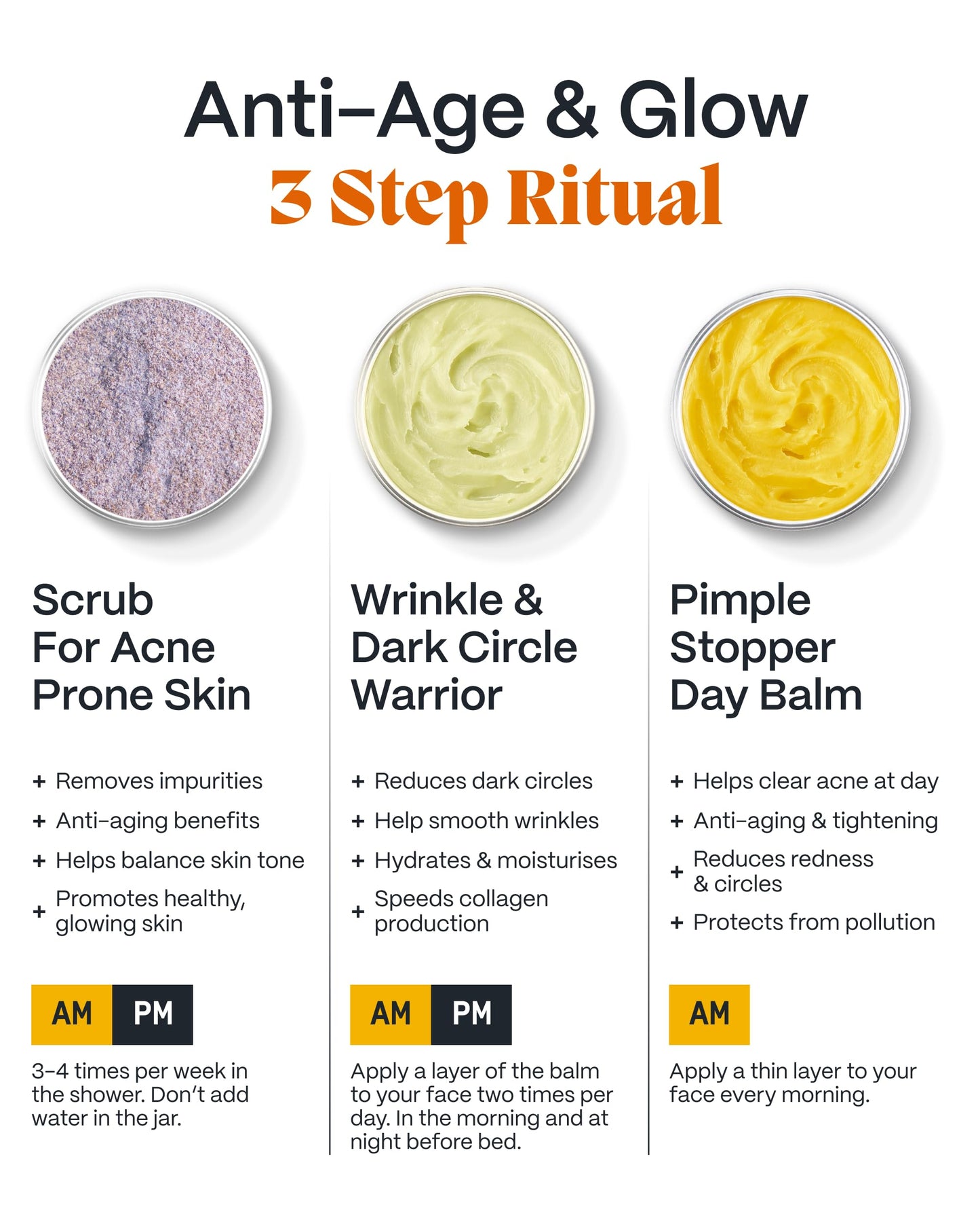 Norse Organics | Anti Age & Glow Ritual | 3 Step System Wrinkle Warrior Day Balm Face Scrub | Wild Arnica Pomegranate Arctic Herbs | Natural Skincare Beauty & Personal Care Norse Organics