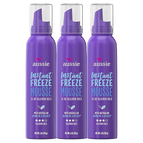 Aussie Mousse, with Jojoba & Sea Kelp, Instant Freeze, 24 Hour Hold, 6 fl oz, Triple Pack Beauty & Personal Care Aussie