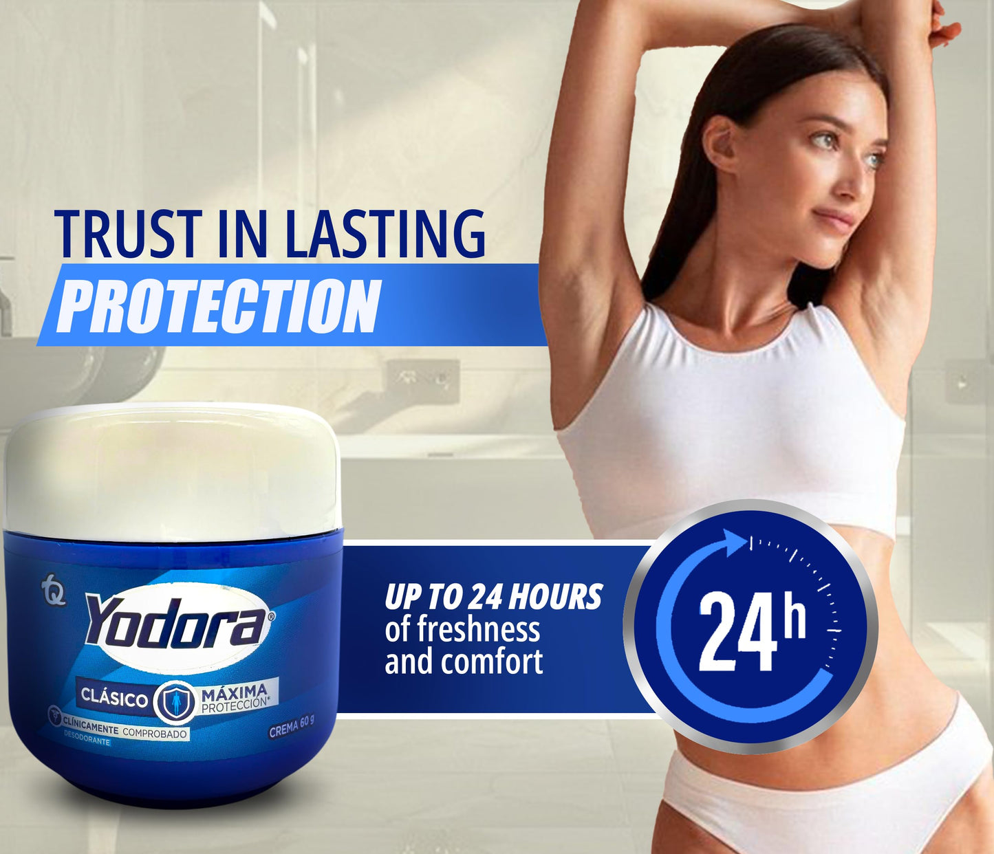 Classic Deodorant Yodoraa PACK of 60gr /2.11oz & 32g /1.12oz - Importado de Colombia - maximum protection Beauty and Personal Care Yahve