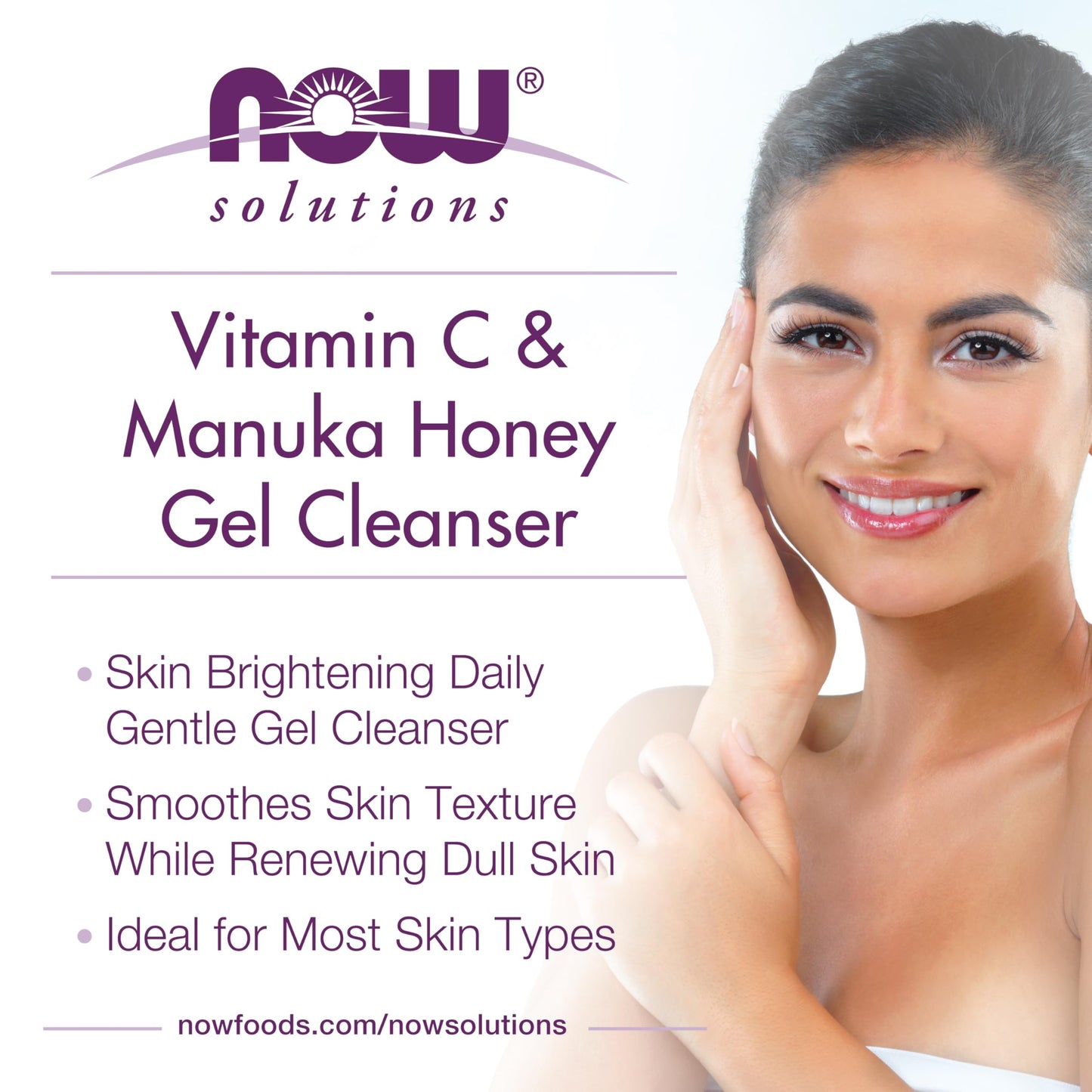 NOW Foods Solutions, Vitamin C and Manuka Honey Gel Cleanser, Brightening System, Promotes Healthy-Looking Skin, 8-Ounce Beauty & Personal Care NOW Foods