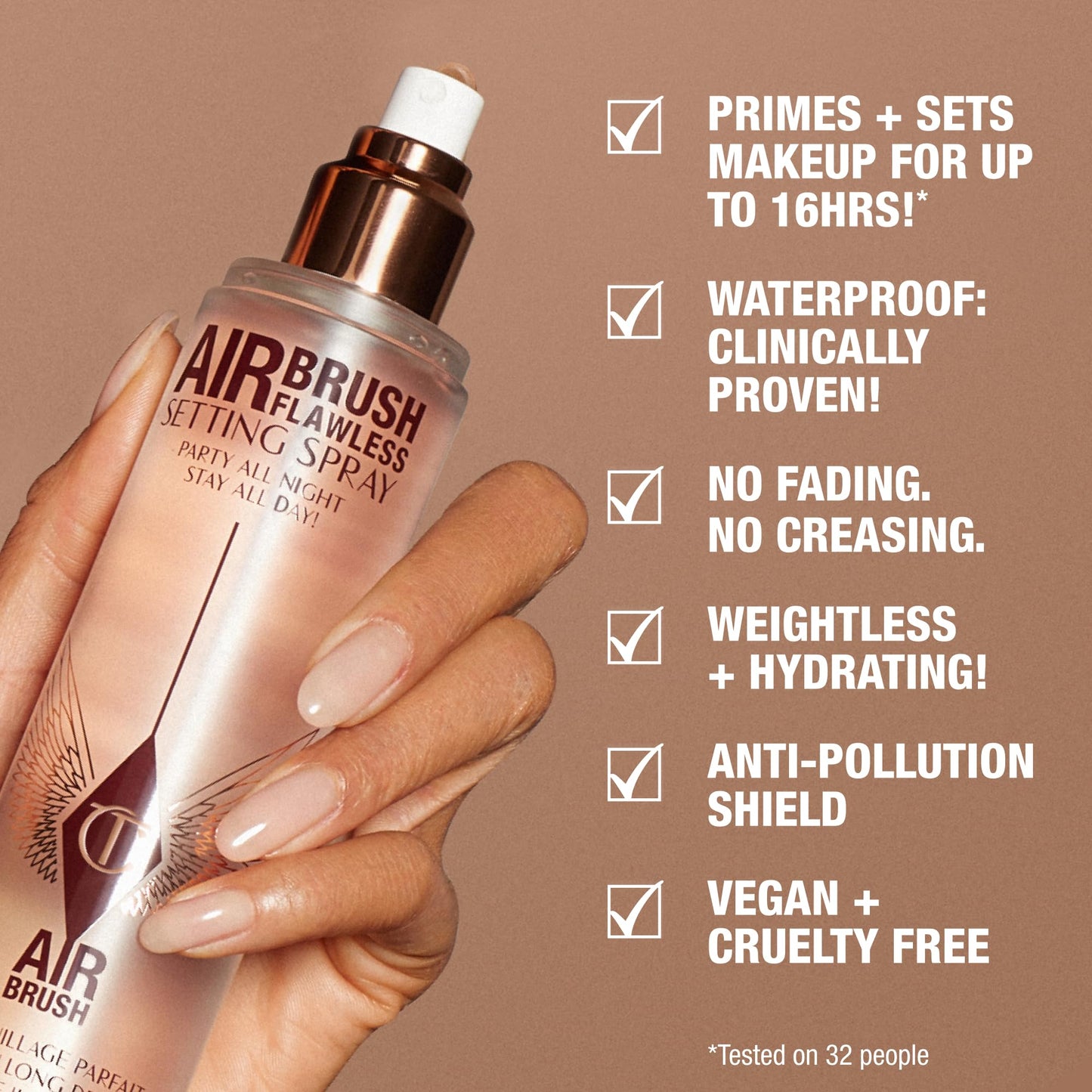 Charlotte Tilbury Airbrush Flawless Setting Spray - Ultra-Fine Hydrating Mist to Prime & Set Makeup Up to 16Hr - Soothes and Blurs Skin, Waterproof Beauty and Personal Care Charlotte Tilbury