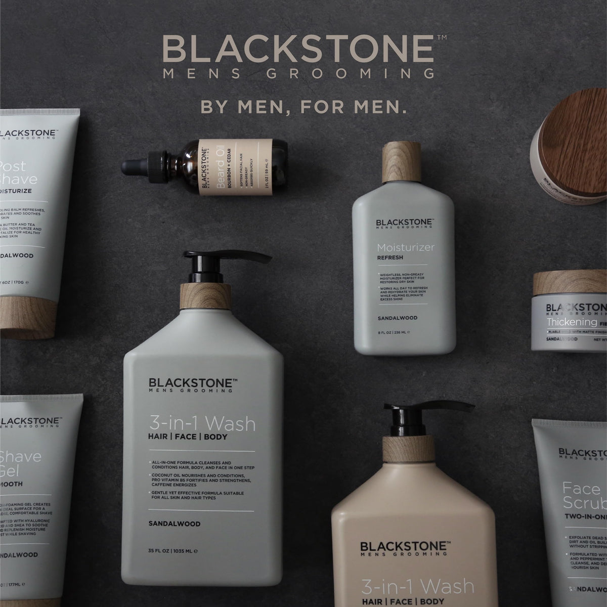 Blackstone Men's Grooming Thickening Fiber Paste Gel for Hair Styling - Adds Volume with Pliable Hold & Matte Finish | Paraben Free, Sandalwood (4 oz) Beauty & Personal Care Blackstone