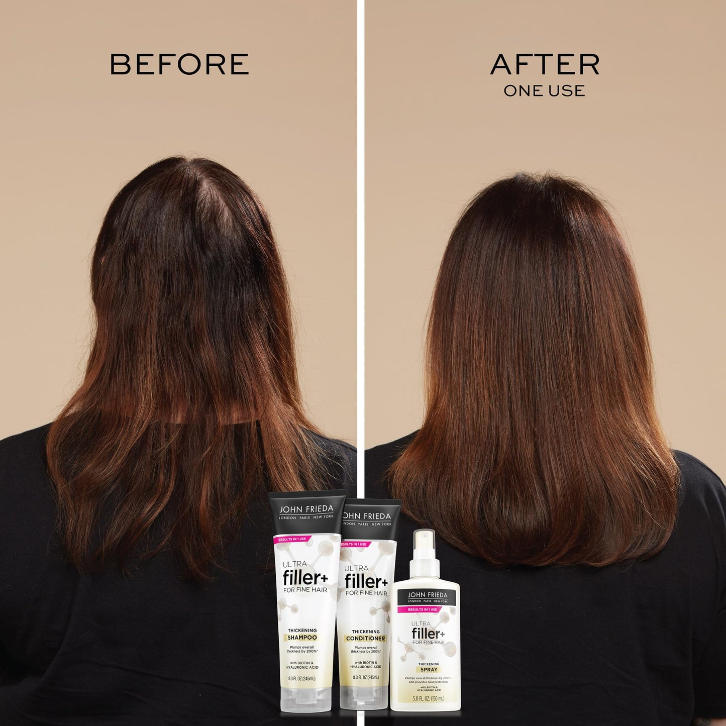 John Frieda ULTRAfiller+ Thickening Shampoo, Strengthening Shampoo for Damaged or Thin Hair, Infused with Biotin and Hyaluronic Acid to Strengthen Beauty and Personal Care John Frieda