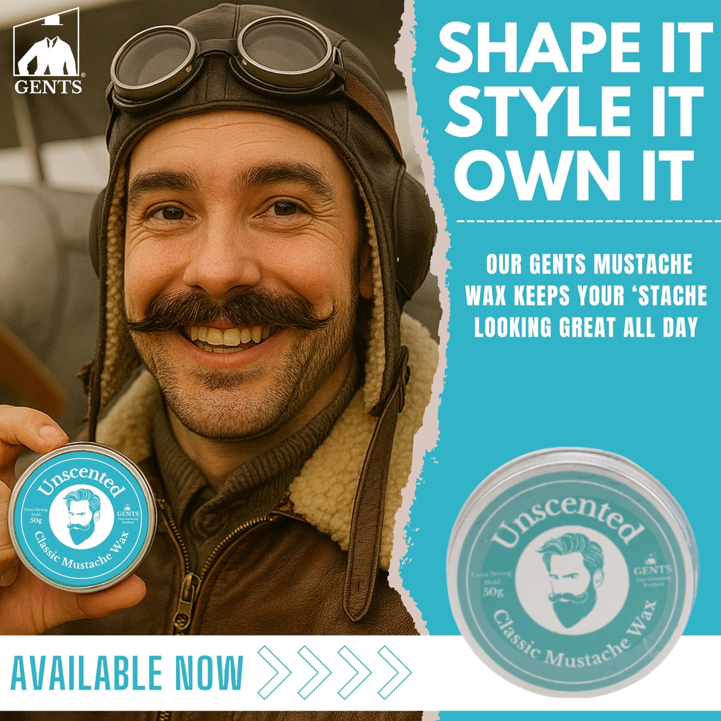 G.B.S 3 Mustache Wax Set - Sandalwood, Sweet Tobacco & Unscented - Includes Pocket Mustache Comb & Unbreakable 5-in Fine & Coarse Comb - Strong Hold Beauty and Personal Care G.B.S