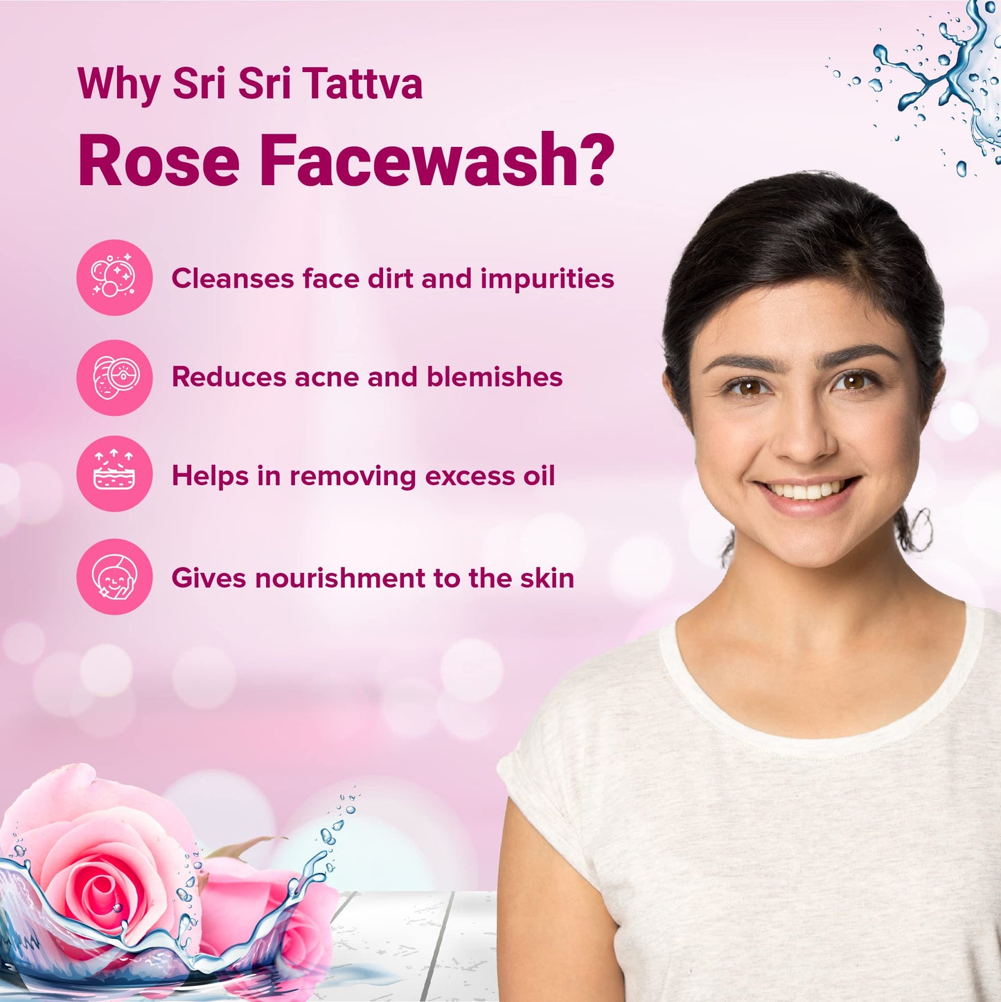 Sri Sri Ayurveda Rose Face Wash, 60ml Beauty & Personal Care SRI SRI TATTVA