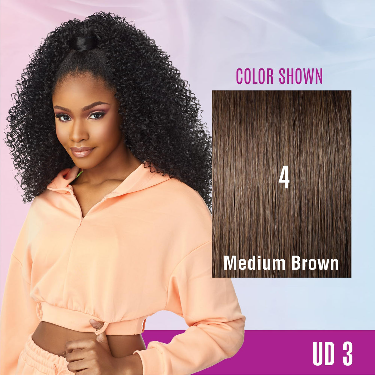 Sensationnel Instant Updown Halfwig Pony-Iud 3, 4 MEDBROWN