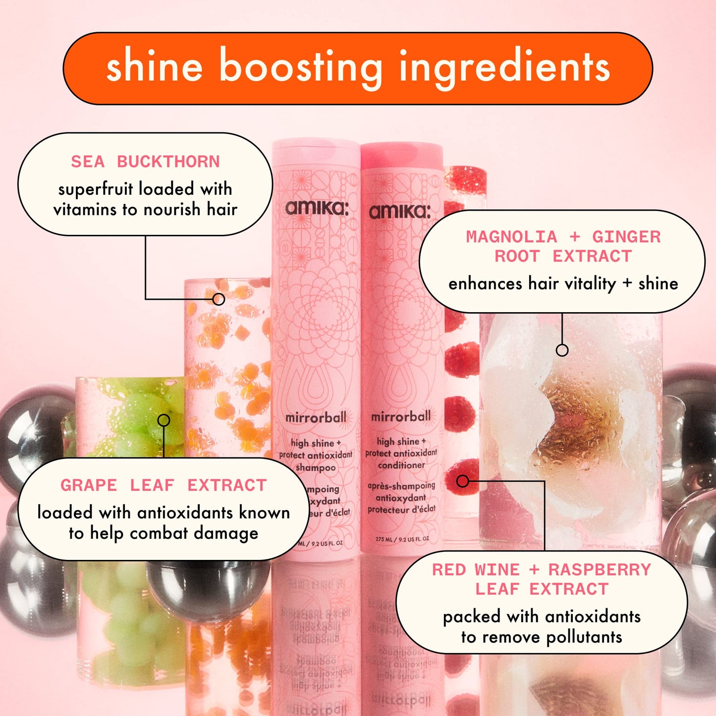 amika Mirrorball High Shine + Protect Antioxidant Shampoo, 1000ml Beauty & Personal Care Amika