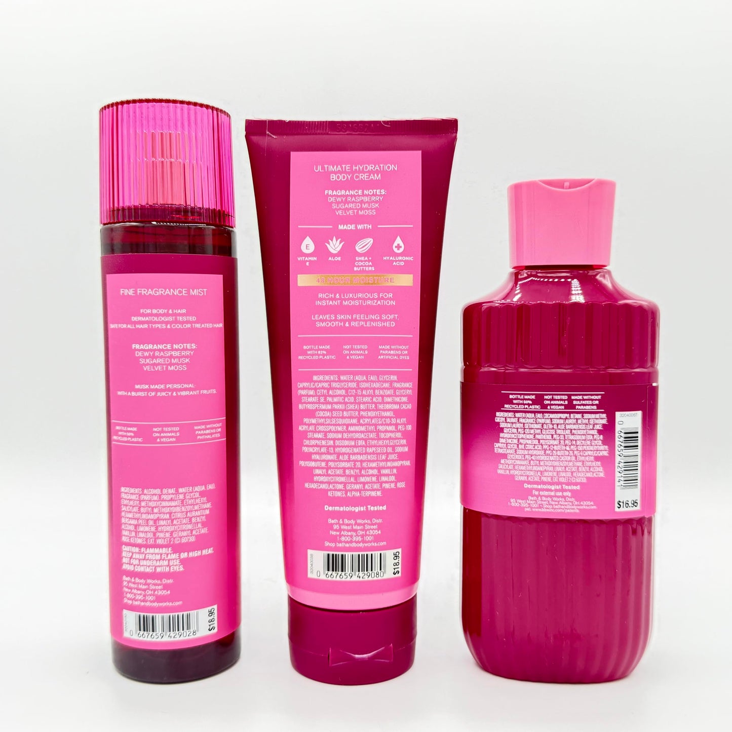 Bath & Body Works Fruity Musk 3-Piece Set - Includes: Fine Fragrance Mist, Ultimate Hydration Body Cream and Body Wash Beauty and Personal Care Bath & Body Works
