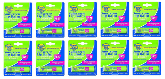 Banana Boat Aloe Vera Lip Balm SPF 45, 0.15 Ounce (10 Pieces) Beauty and Personal Care Banana Boat