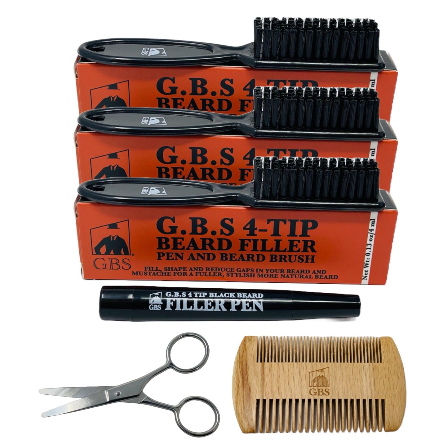 Beard Filler Pencil for Men Waterproof Beard Pen and Beard Brush Long Lasting Natural Look, Mustache Repair Shape, Define and Style Facial Hair Beauty and Personal Care G.B.S