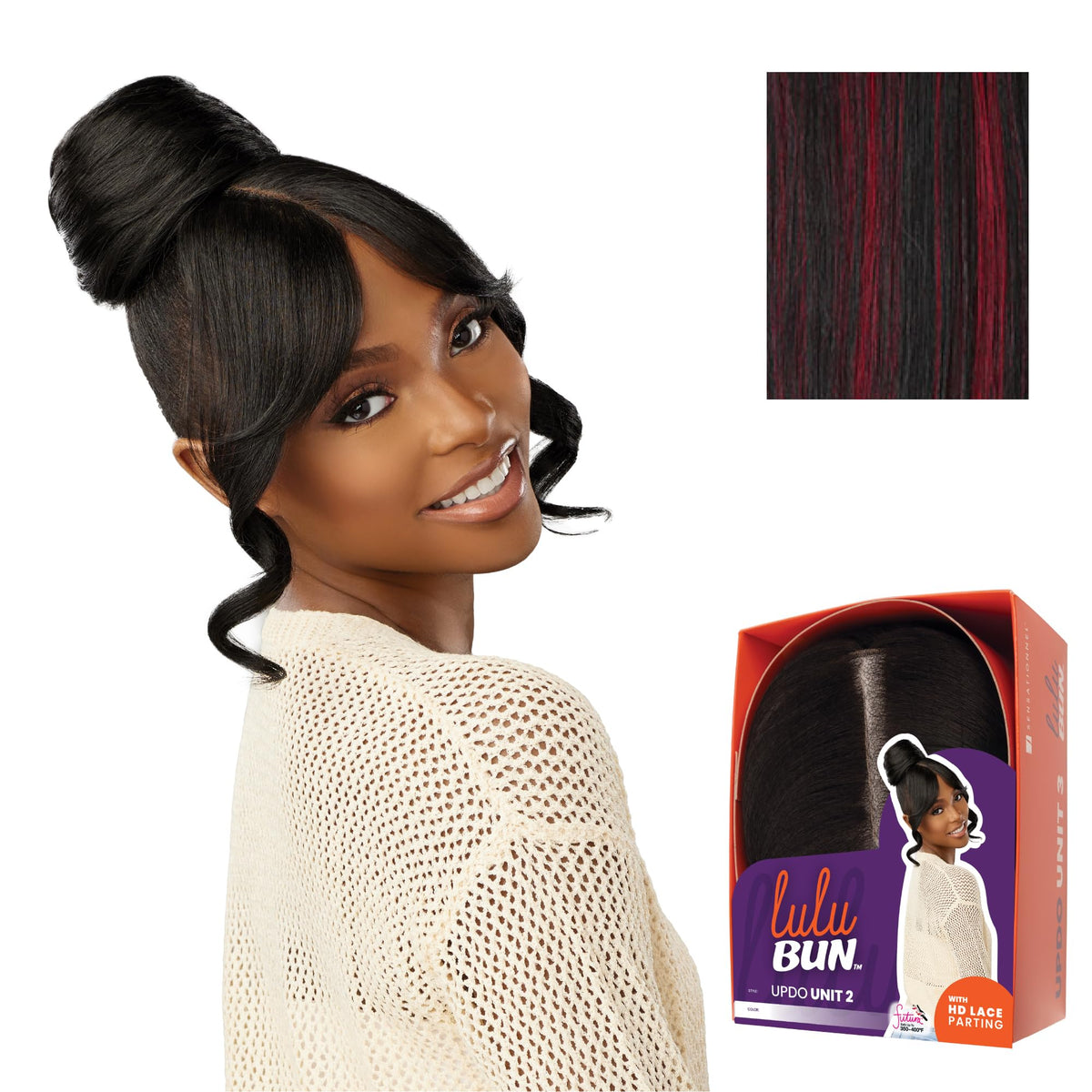 Sensationnel Lulu Bun Updo Hairextensions-Unit 2,F1B/BG