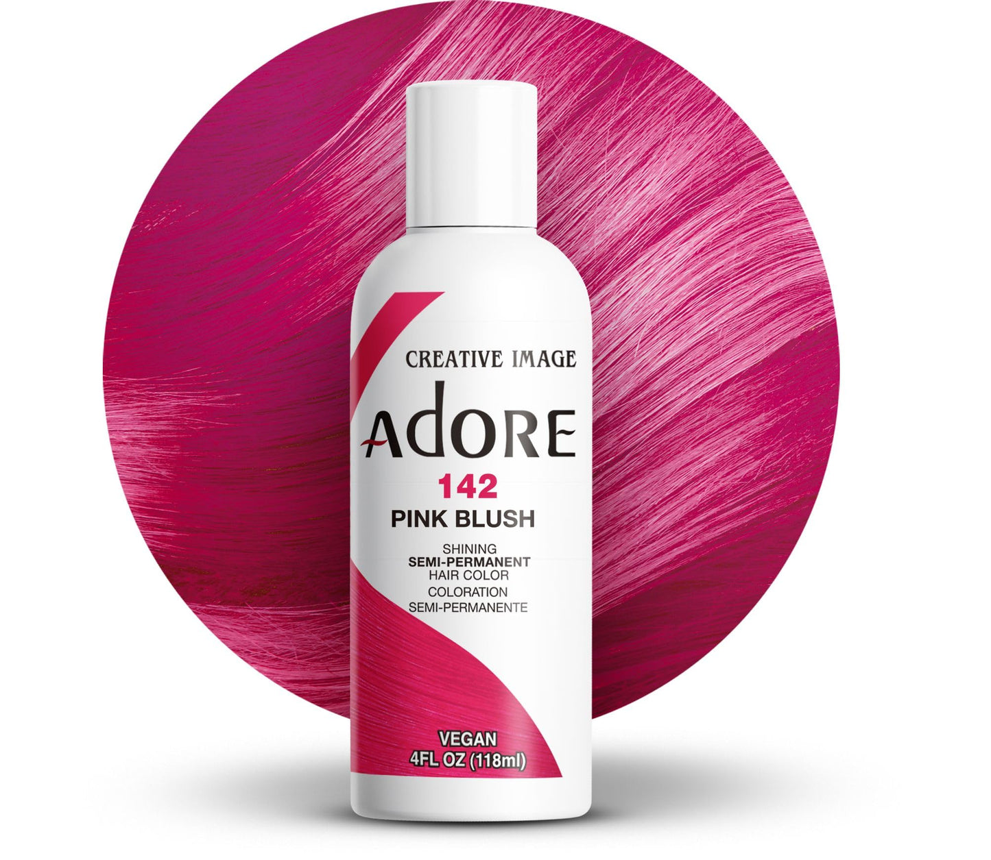 Adore Semi Permanent Hair Color (142 Pink Blush) | Vegan & Cruelty-Free Pink Hair Dye | No Ammonia, No Peroxide, No Alcohol | 4 Fl Oz Beauty & Personal Care Adore