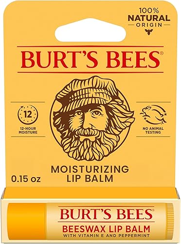 Burt's Bees Lip Balm, Lip Moisturizer With Responsibly Sourced Beeswax, with Vitamin E & Peppermint Oil, Natural Origin Moisturizing Care, 1 Tube Beauty & Personal Care Burt's Bees