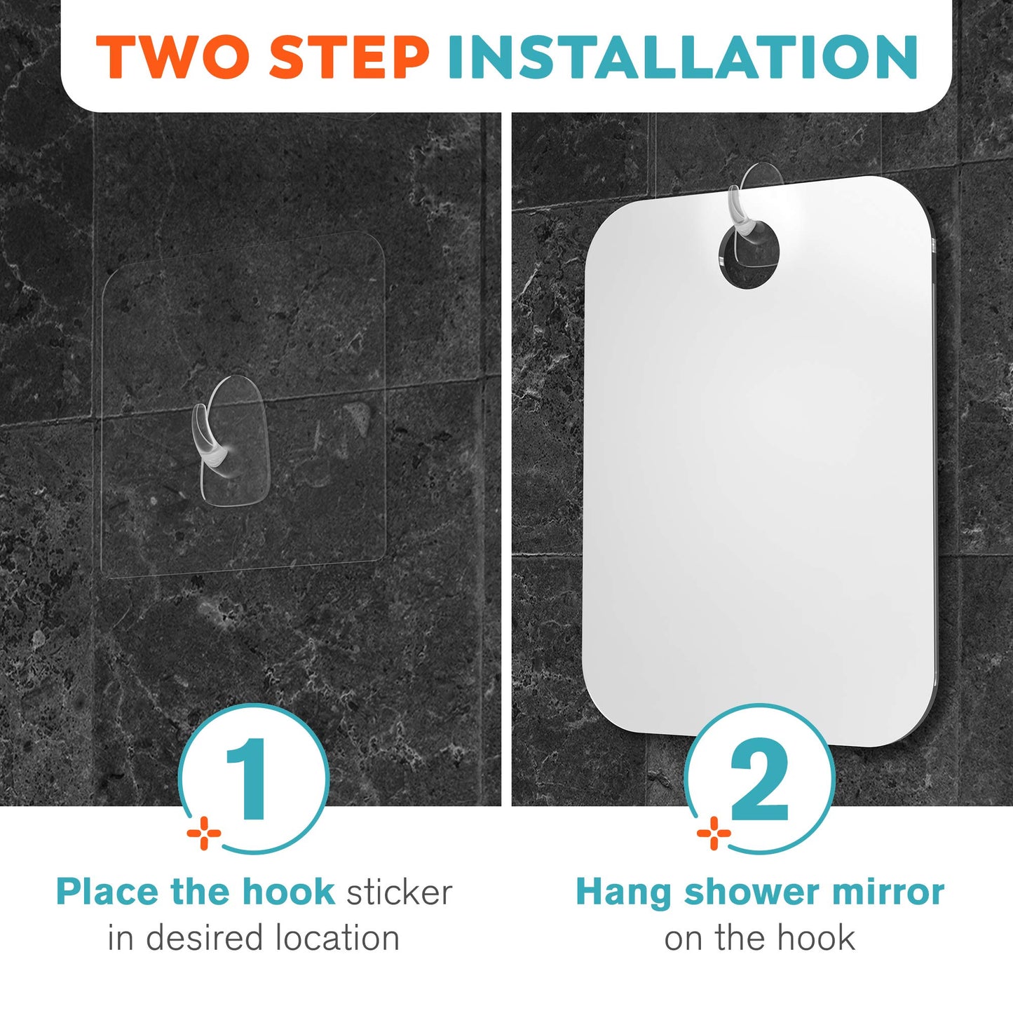 HONEYBULL Fogless Shower Mirror for Shaving, No Drill Mount, Compact 6x8in Beauty and Personal Care HONEYBULL