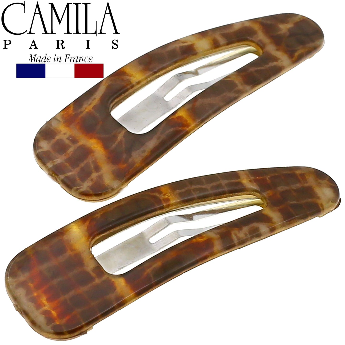 Camila Paris CP3093 French Hair Barrettes Clips, Snap Hair Slides Clic Clac for Women, Styling Girls Side Slide-in Metal Snap Pin Hair Accessories Beauty & Personal Care Camila