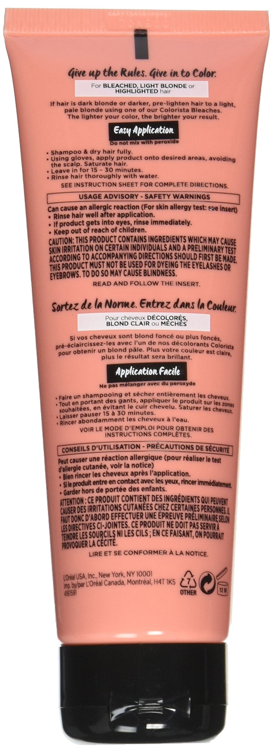 L'Oreal Paris Colorista Semi-Permanent for Light Blonde or Bleached Hair, #Peach Beauty & Personal Care L'Oreal Paris