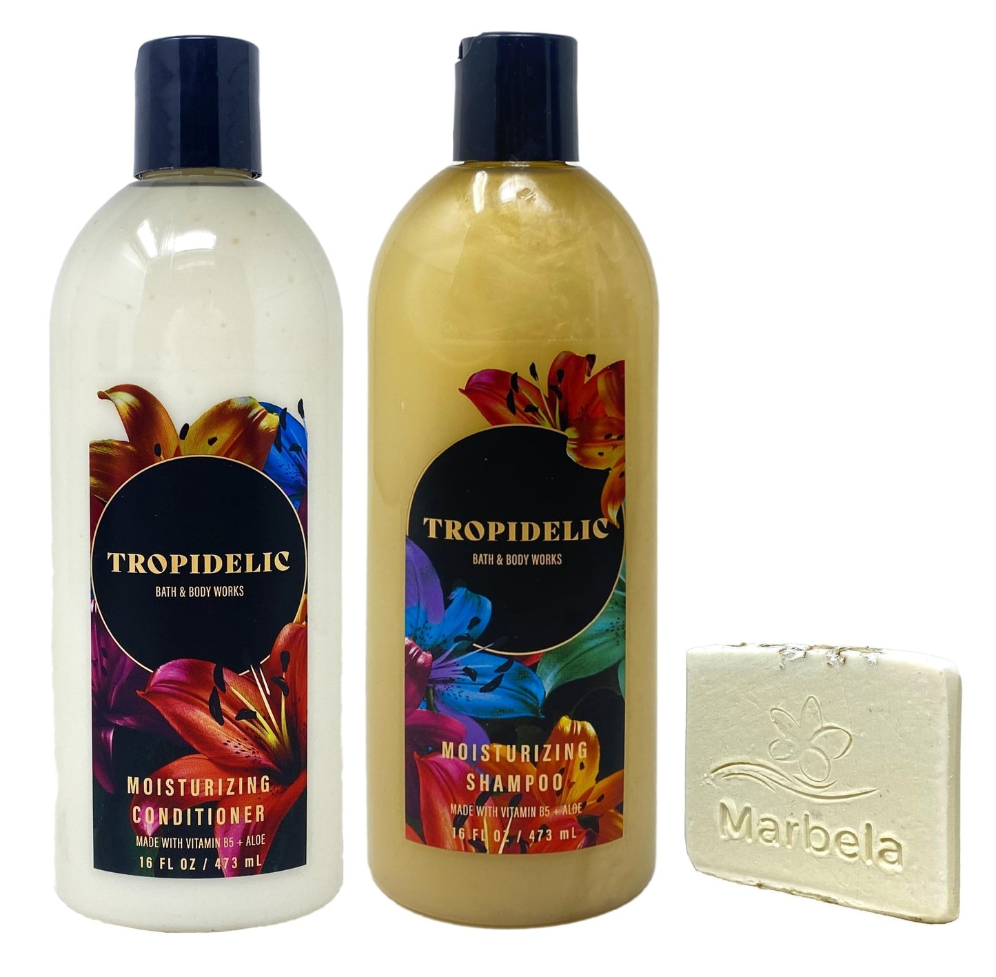 Bath & Body Works Tropidelic Moisturizing Conditioner and Shampoo Duo Set with a Natural Oats Sample Soap Beauty & Personal Care Bath & Body Works