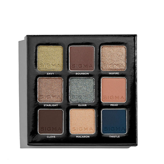 SIGMA BEAUTY On-the-Go Eyeshadow Palette - Ivy - 9 Bold Eyeshadow Shades in Matte, Shimmer and Metalic Finishes - Highly Pigmented Vegan Eye Makeup