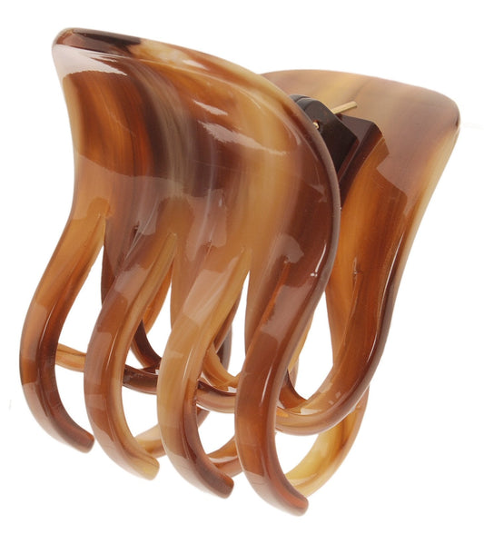 France Luxe Double Tooth Claw Clip - Caramel Horn Beauty & Personal Care France Luxe