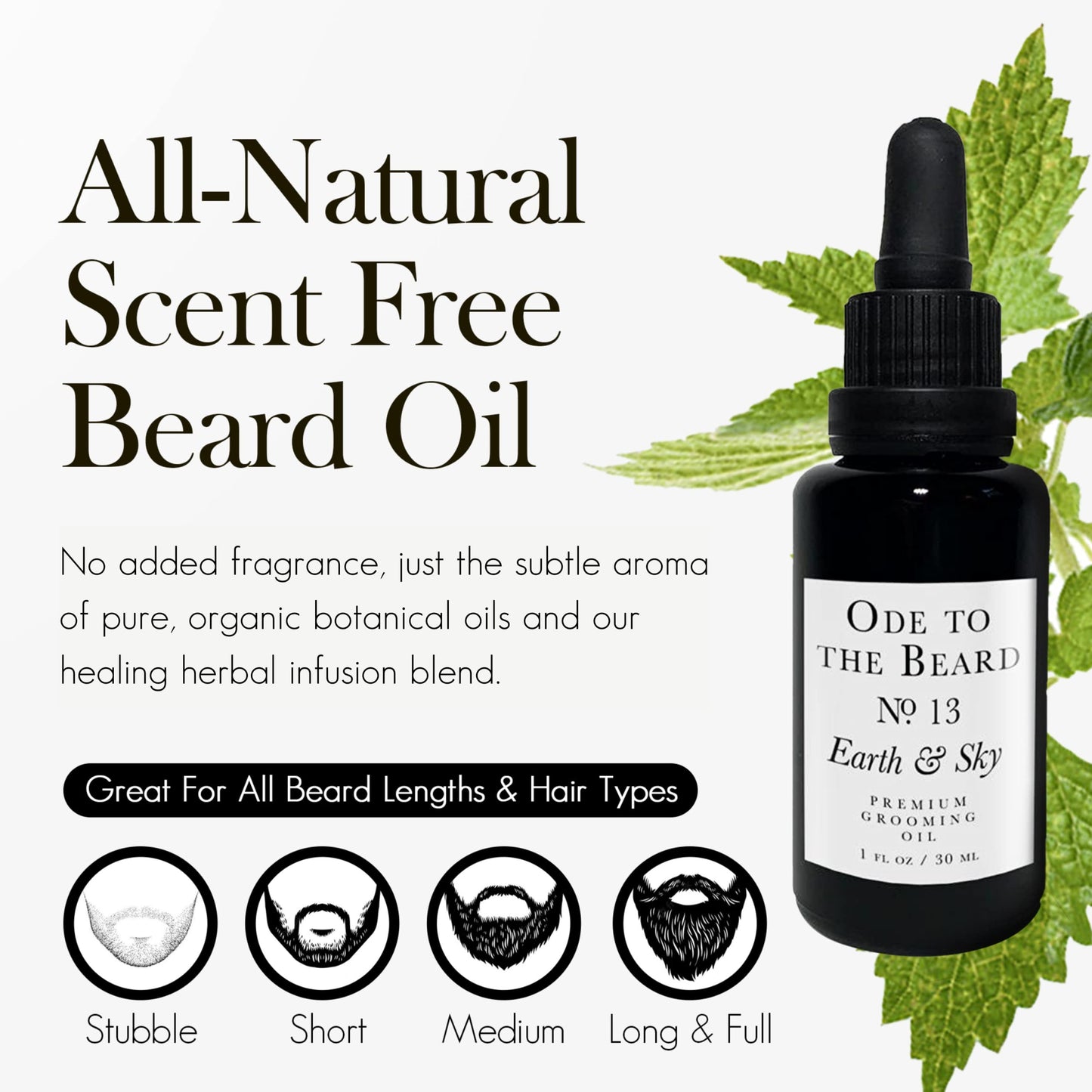 USDA Organic Beard Oil For Men, 3-in-1 Premium Grooming Oil with Argan Oil, Jojoba Oil, and More, For Beard Growth and Beard Wash - Ode To The Beard Beauty & Personal Care Vegan Mia