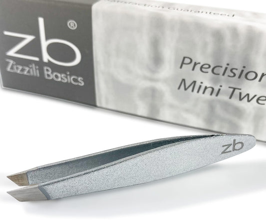 Zizzili Basics Mini Slant Tweezers - Best Tweezers for Eyebrow and Facial Hair Removal Beauty & Personal Care Zizzili Basics