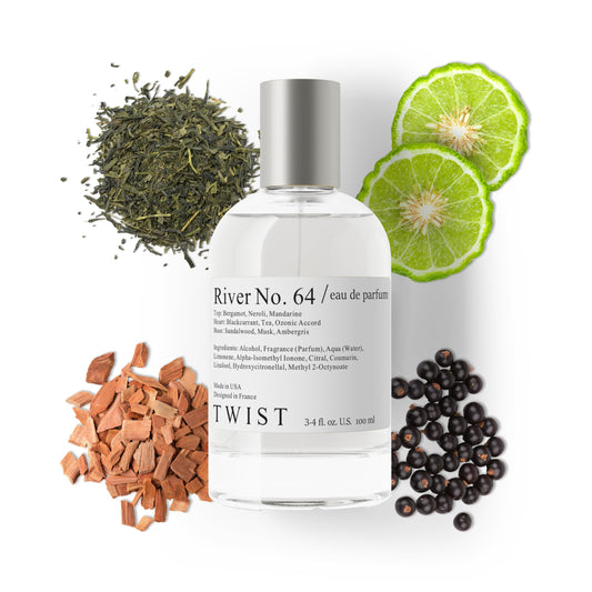 Twist River No. 64 - Eau De Parfum Inspired by Creed's Silver Mountain W., Long-Lasting Perfume For Men & Women, Paraben Free, Vegan, Clean Beauty & Personal Care Twist