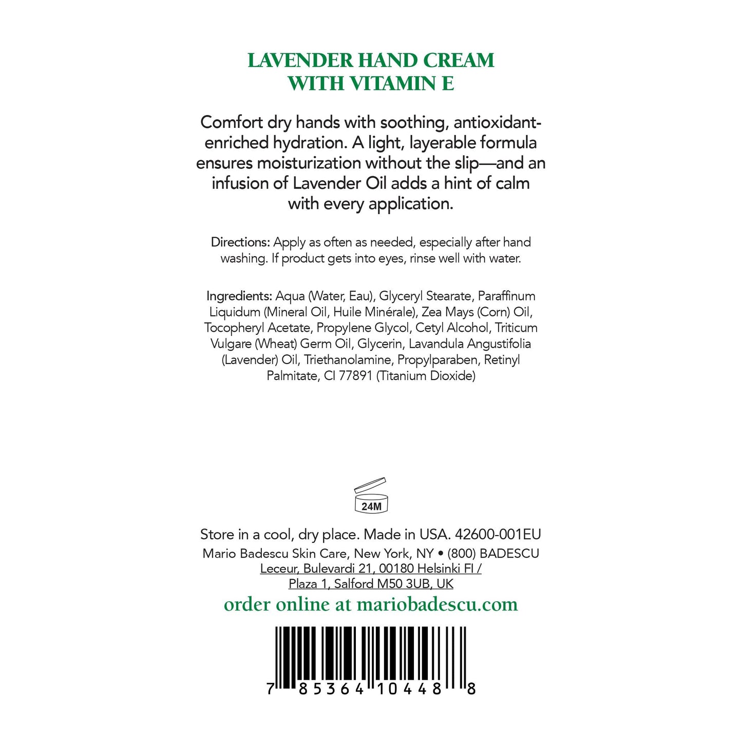 Mario Badescu Lavender Hand Cream with Vitamin E for Dry Cracked Hands, Lightweight, Fast-Absorbing Moisturizing Lotion for Dry Skin, Soothing Beauty & Personal Care Mario Badescu