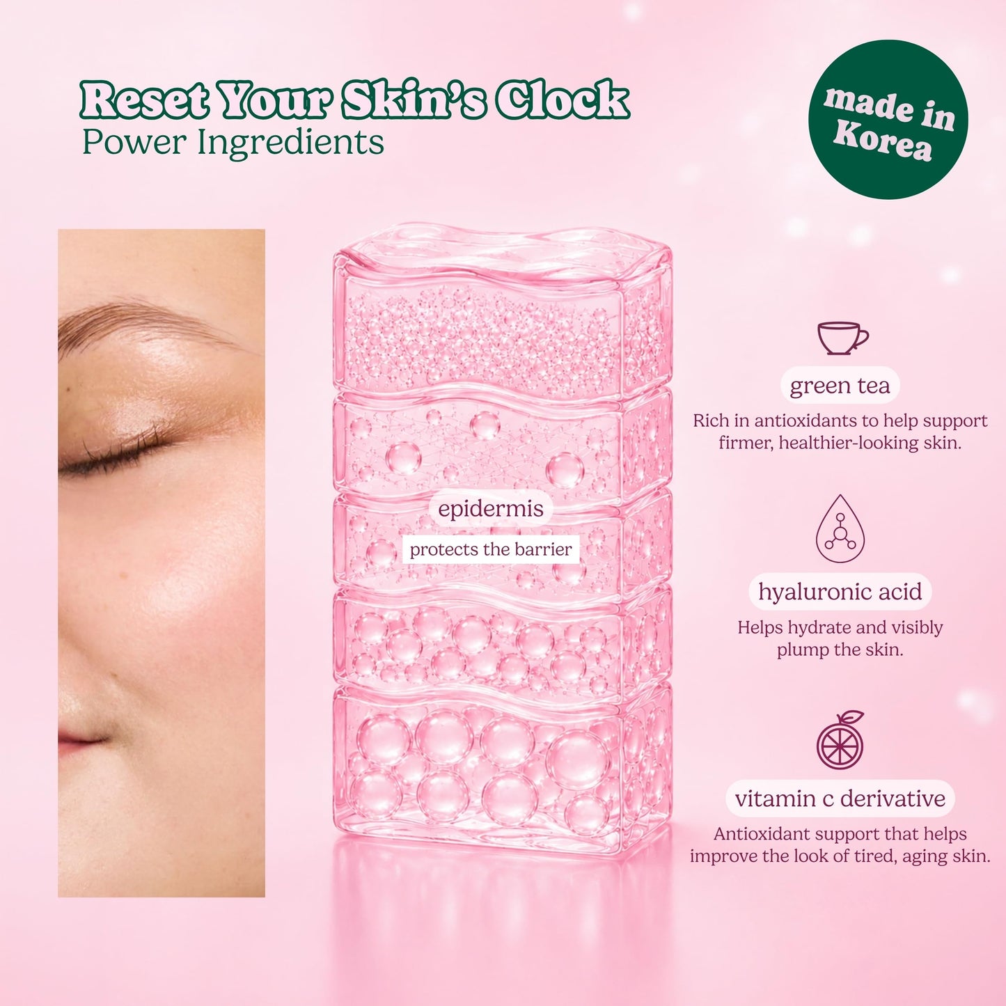ESW Beauty Green Reset Anti-Aging Korean Face Mask - Vitamin C, Hyaluronic Acid & Kale for Collagen Support, Smooth Skin & Hydration - Skincare Gifts Beauty & Personal Care ESW Beauty