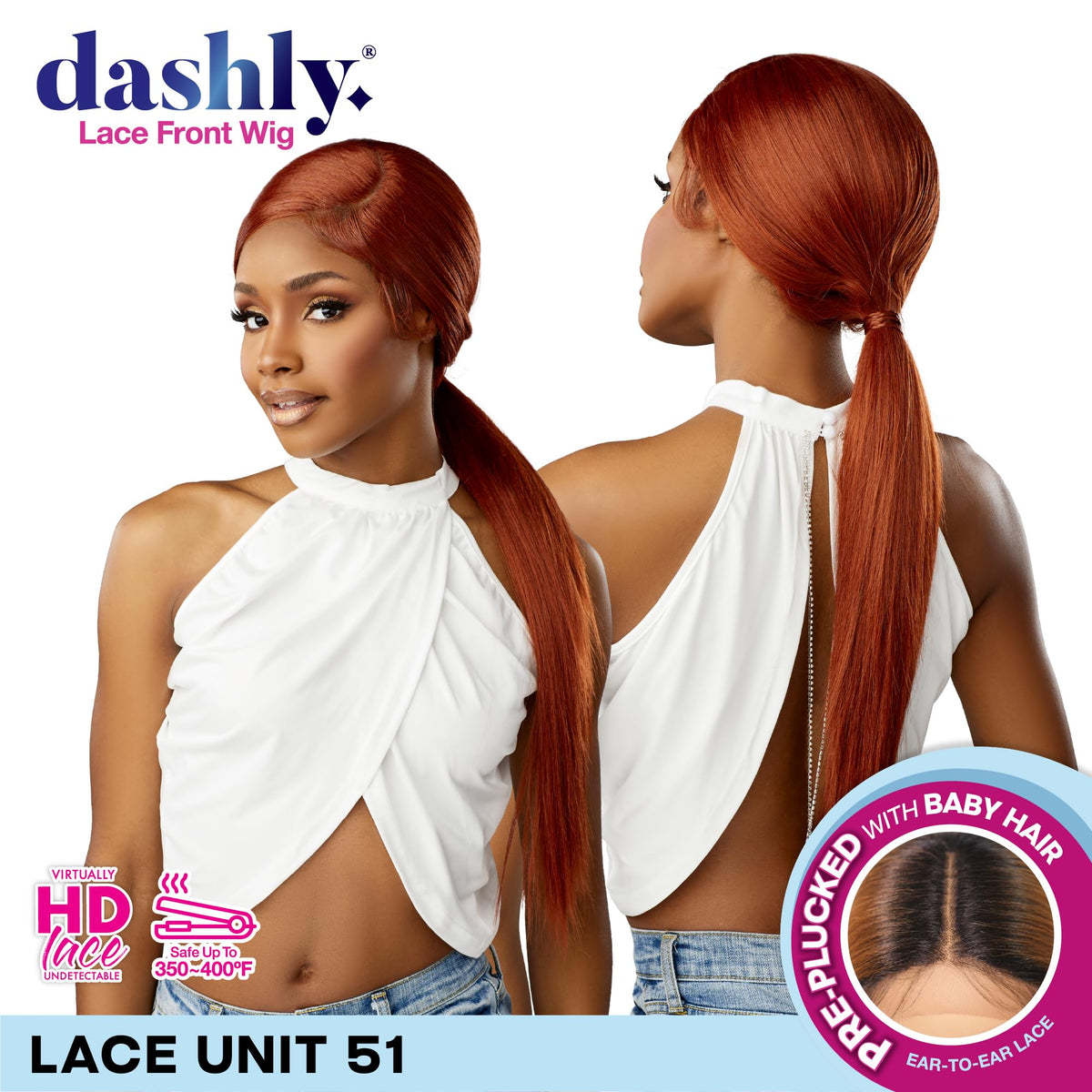 Sensationnel Dashly Lace Front Wig-Unit 51, ROSEGOLDCOPPER