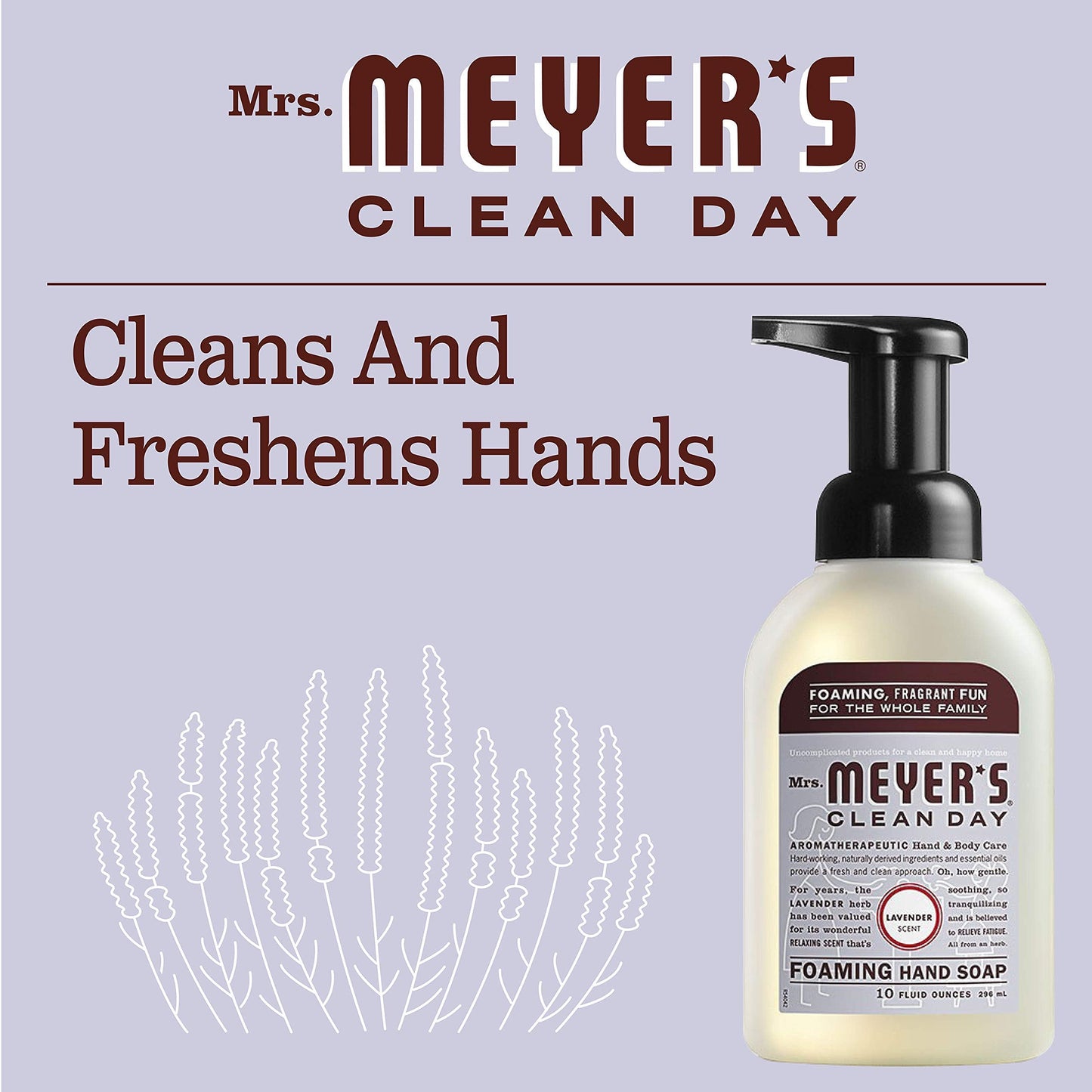 Mrs. MEYER'S CLEAN DAY Foaming Hand Soap, Lavender Scent, 10 Fl oz (Pack of 4) Beauty & Personal Care Mrs. MEYER'S