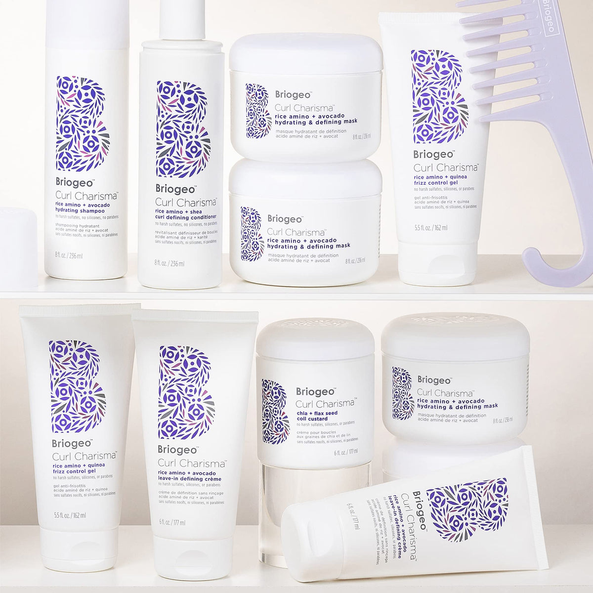Briogeo Curl Charisma Rice Amino + Avocado Leave-In Defining Crème, Anti Frizz Hair Styling Moisturizer, Leave In Cream for Wavy, Curly, Coily Hair Beauty & Personal Care Briogeo
