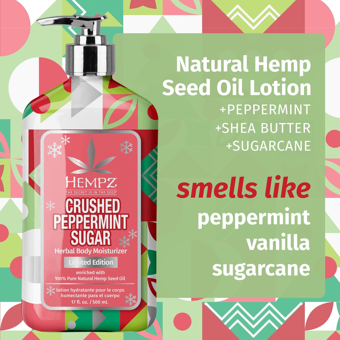 Hempz Crushed Peppermint Sugar Gift Set , Body Lotion and Lip Balm, for Men & Women Beauty & Personal Care Hempz