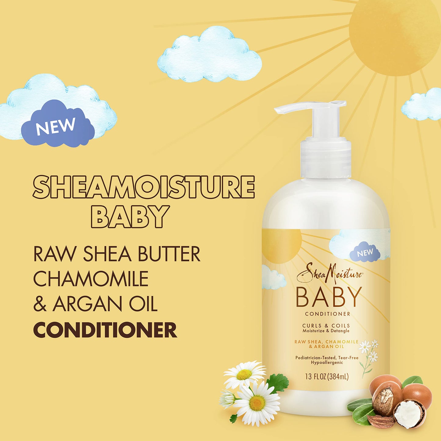 SheaMoisture Baby Conditioner for Curly Hair Raw Shea, Chamomile and Argan Oil Moisturizes and Helps Detangle Delicate Curls and Coils 13 oz Beauty & Personal Care SheaMoisture