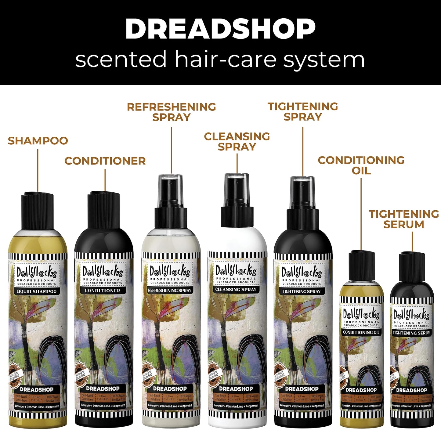 Dollylocks Texture Serum | No Flake Frizz-free Styling | Plant-Based Residue-Free Vegan | Locs, Curls, Braids, Dreadlocks | Lavender Lime Peppermint | Beauty & Personal Care Dollylocks