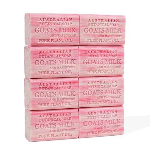 Australian Botanical Goats Milk Soap and Raspberry, 6.6 OZ, Triple Milled Bars made with a Natural Soap Base and Enriched with Organic African Shea Beauty & Personal Care Australian Botanical Soap
