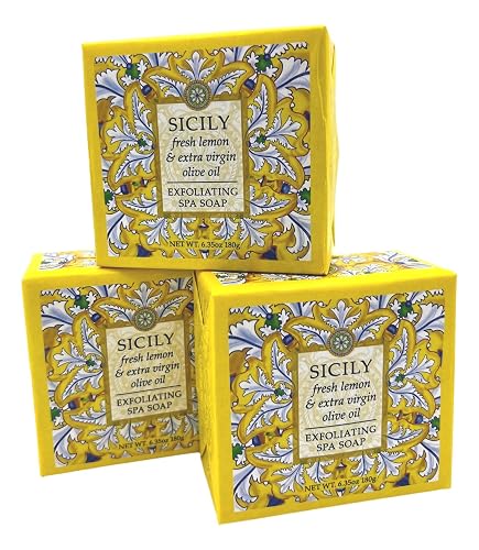 Greenwich Bay Trading Co., Sicily Exfoliating Spa Soap, Set of 3 Square Bars, 6.35 Ounces Each Beauty & Personal Care Greenwich Bay