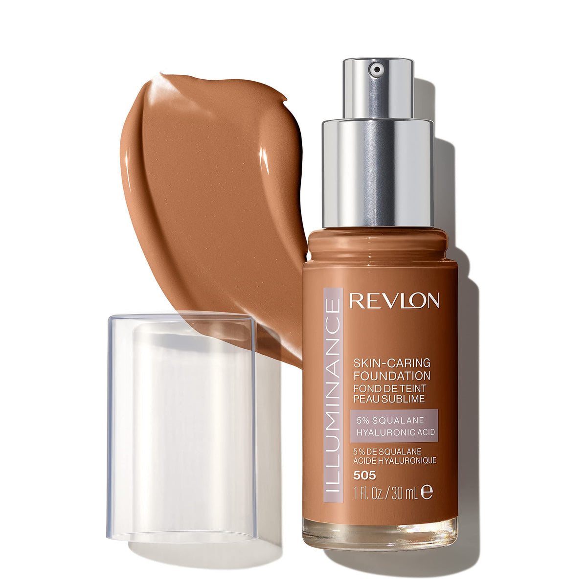 Revlon Illuminance Skin-Caring Liquid Foundation, Hyaluronic Acid, Hydrating and Nourishing Formula with Medium Coverage, 505 Rich Sand, 1 fl oz Beauty & Personal Care REVLON