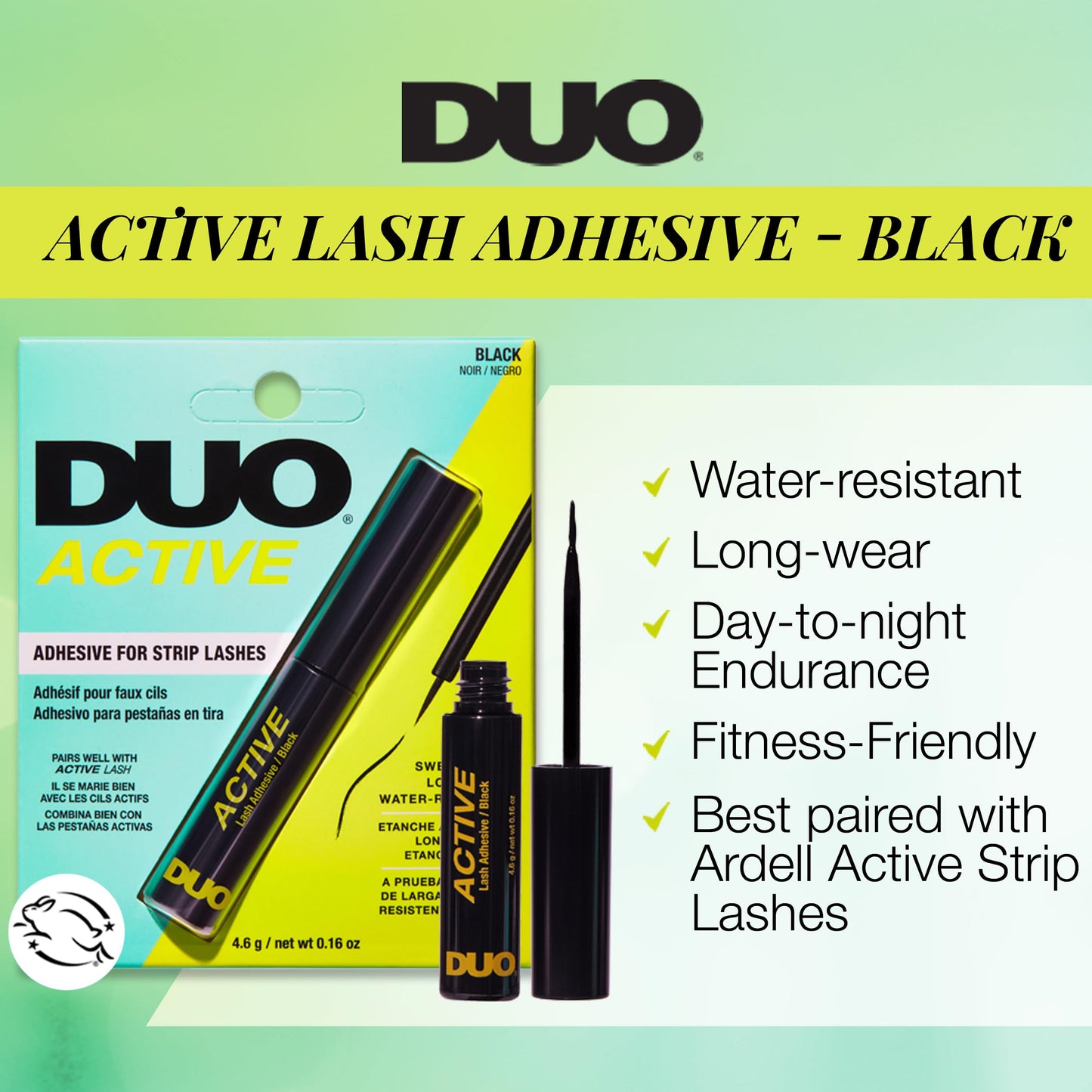 DUO Active Black Adhesive for Strip Lashes 4.6g / net wt 0.16 oz Beauty & Personal Care DUO