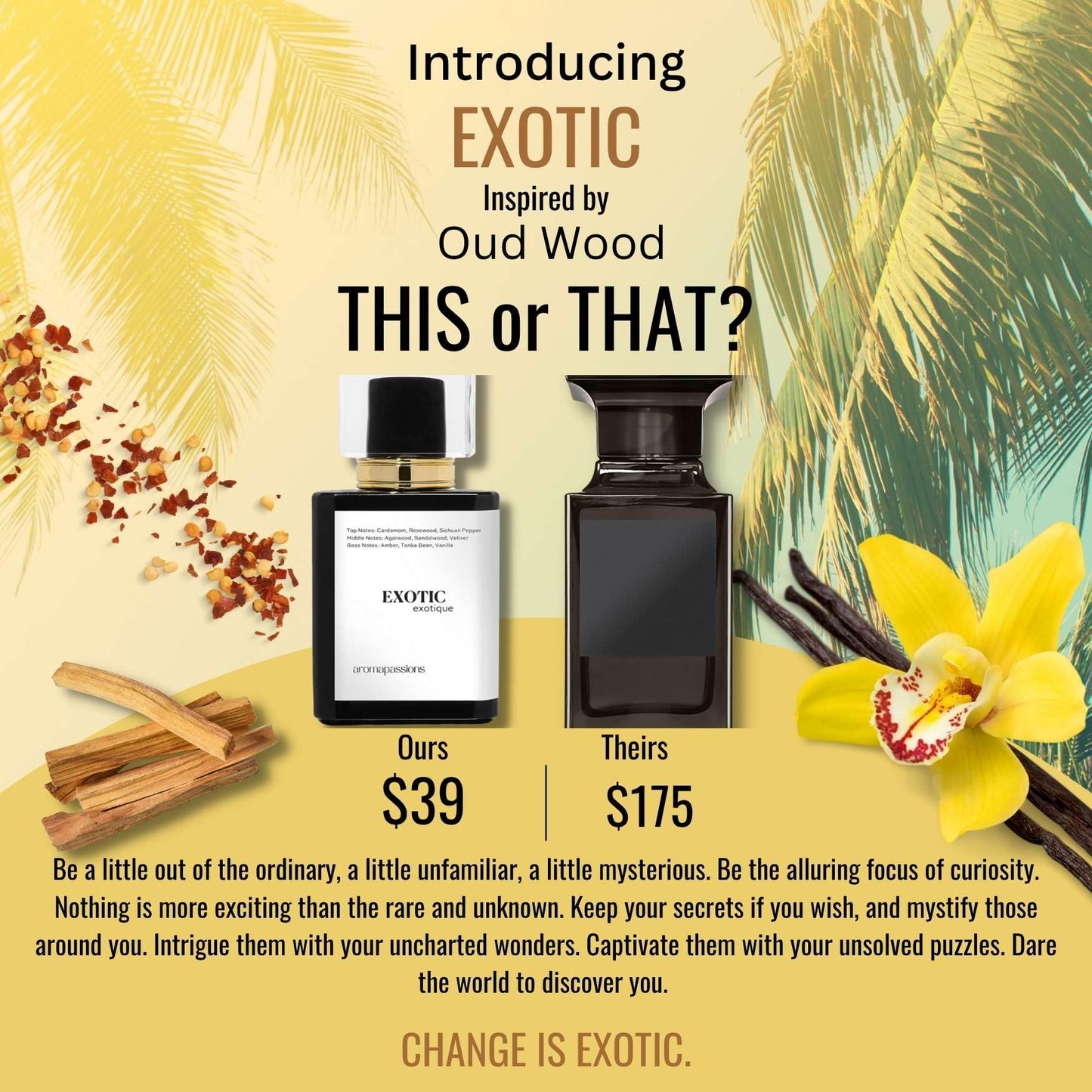 EXOTIC | Inspired by TF OUD WOOD | Pheromone Perfume Cologne for Men and Women | Extrait De Parfum | Long Lasting Dupe Clone Essential Oil Fragrance | Beauty & Personal Care aromapassions