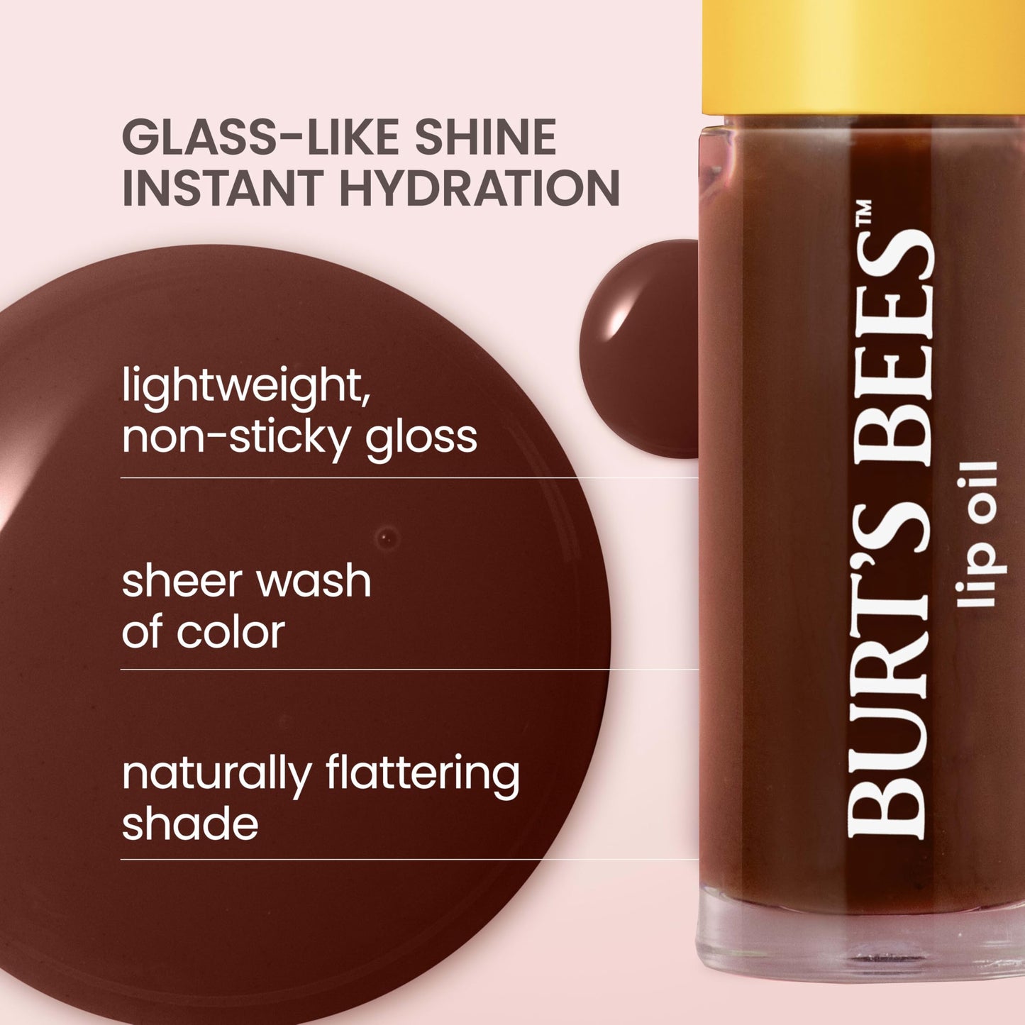 Burt's Bees Lip Oil Golden Hour, Instant Hydration, Nourishes and Softens Lips, Sheer Wash of Color, High Shine Finish, Responsibly Sourced Jojoba Beauty and Personal Care Burt's Bees
