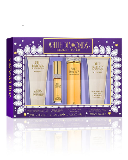 Elizabeth Taylor White Diamonds for Women Fragrance 4 Piece Gift Set, 3.3 fl. oz Beauty & Personal Care Elizabeth Taylor