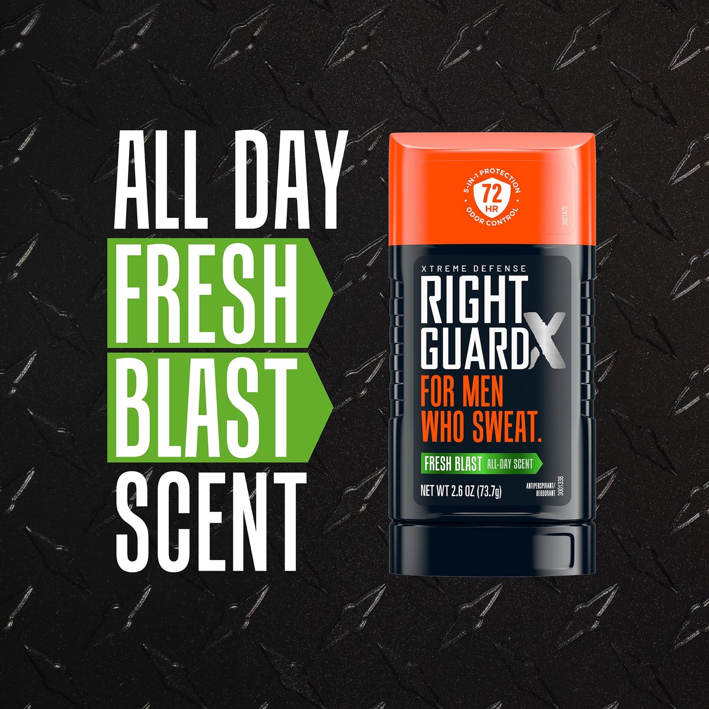 Right Guard Xtreme Defense Invisible Solid Antiperspirant Deodorant, Fresh Blast Scent - 5-in-1 Deodorant Men Can Trust, 72-Hour Odor Control, 2.6 oz Beauty and Personal Care Right Guard