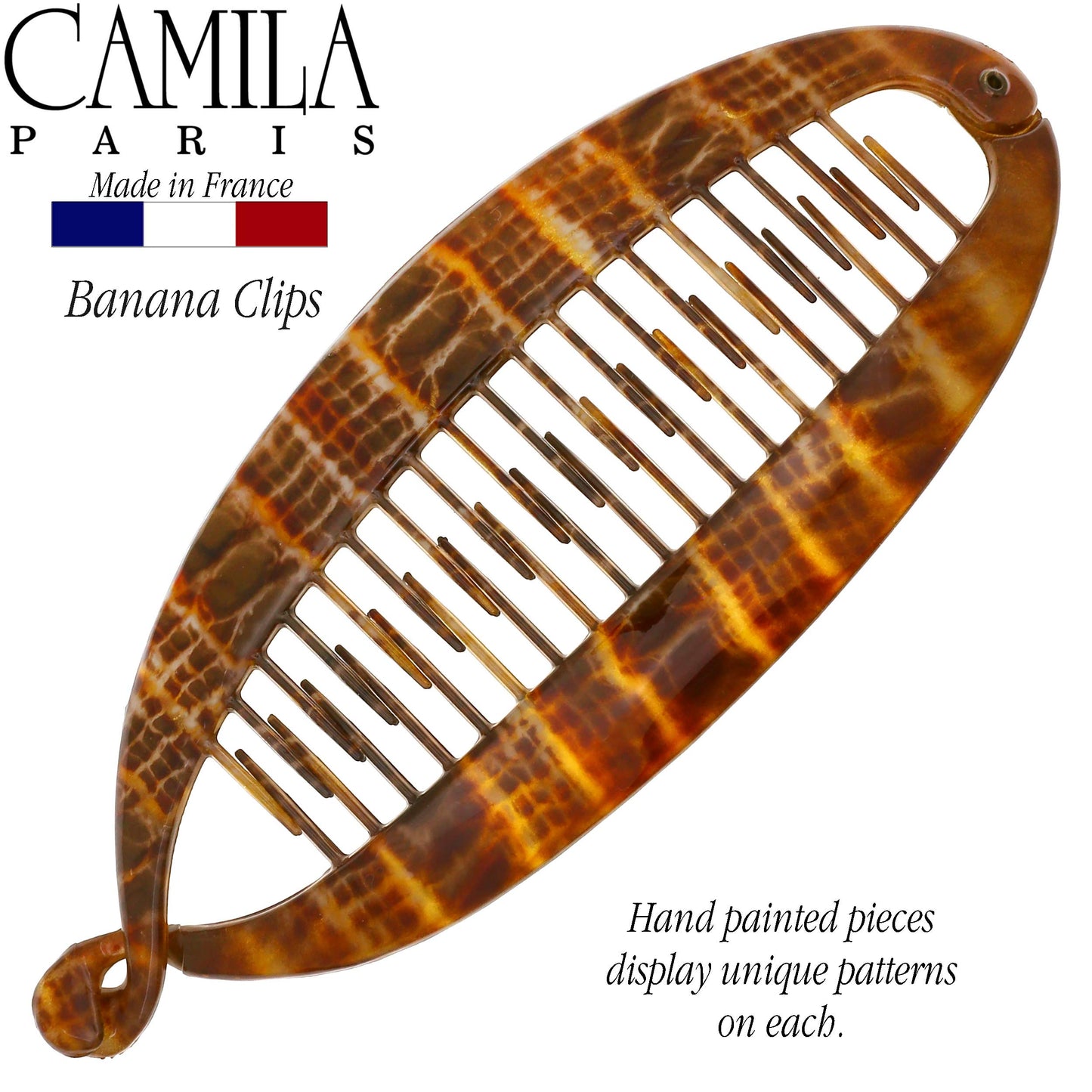 Camila Paris CP3097 French Extra Large Banana Clip Hair Comb, Classic Banana Clips Hair for Thick Hair Ponytail Holder Interlocking Styling Clips Beauty & Personal Care Camila