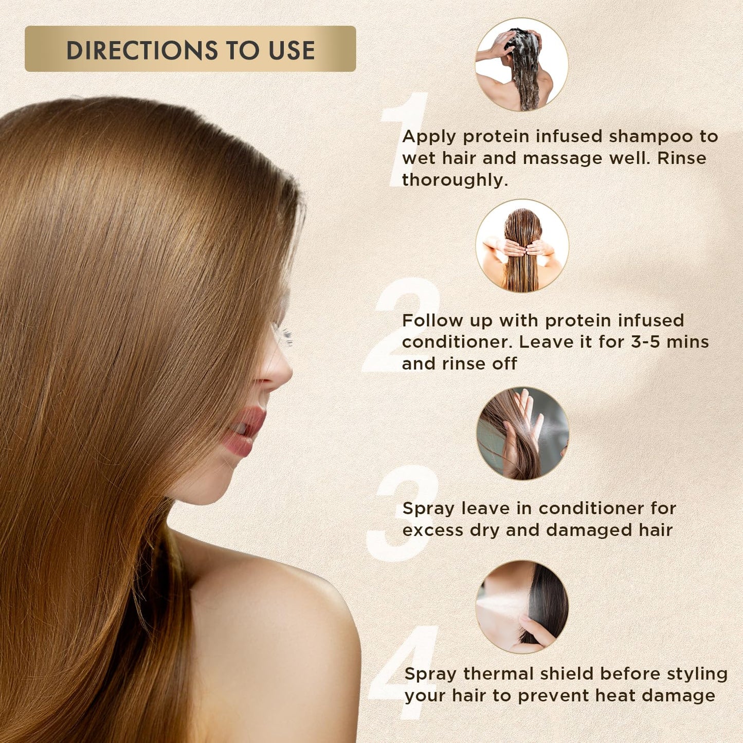 Moehair Travel Size Toiletries (Protein-Infused Shampoo, Conditioner, Leave-In Conditioner & Heat Protectant Spray) |Travel Shampoo and Conditioner Beauty & Personal Care MOEHAIR
