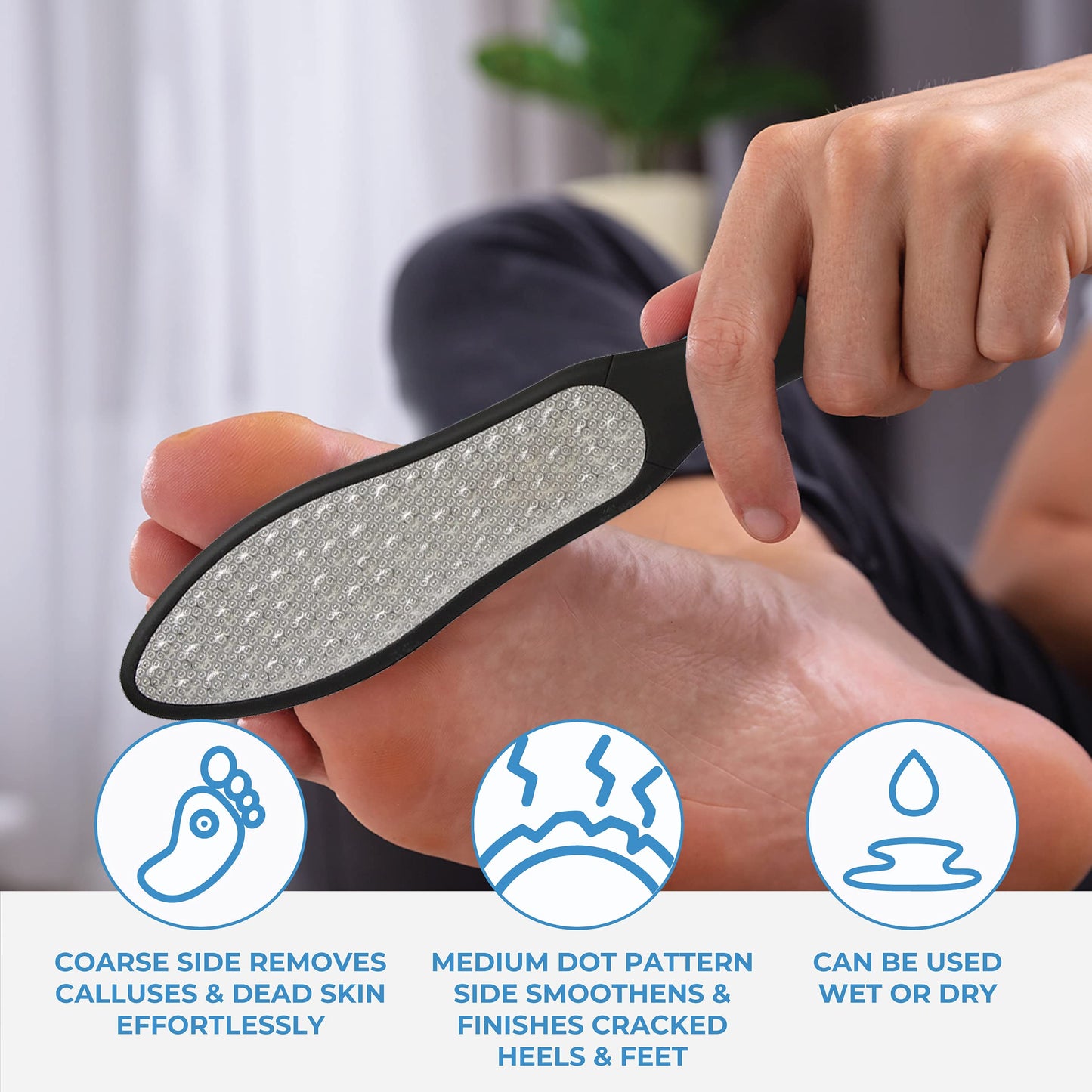 ForPro Black Bear Stainless Steel Pedicure File, Callus Remover Foot File, Double-Sided Professional Quality Tool for Heels and Feet, 10.5’’ L Beauty & Personal Care ForPro Professional Collection