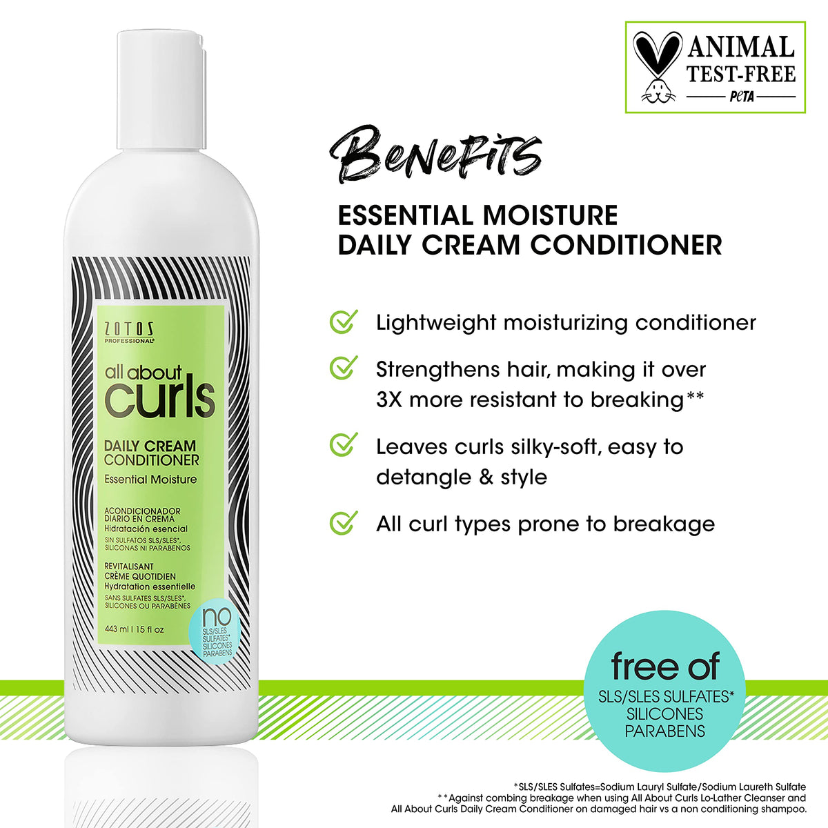 ALL ABOUT CURLS Daily Cream Conditioner Essential Moisture for All Curly Hair Types | Strengthens | 3X Resistance to Breaking | Cruelty-Free Beauty & Personal Care ALL ABOUT CURLS