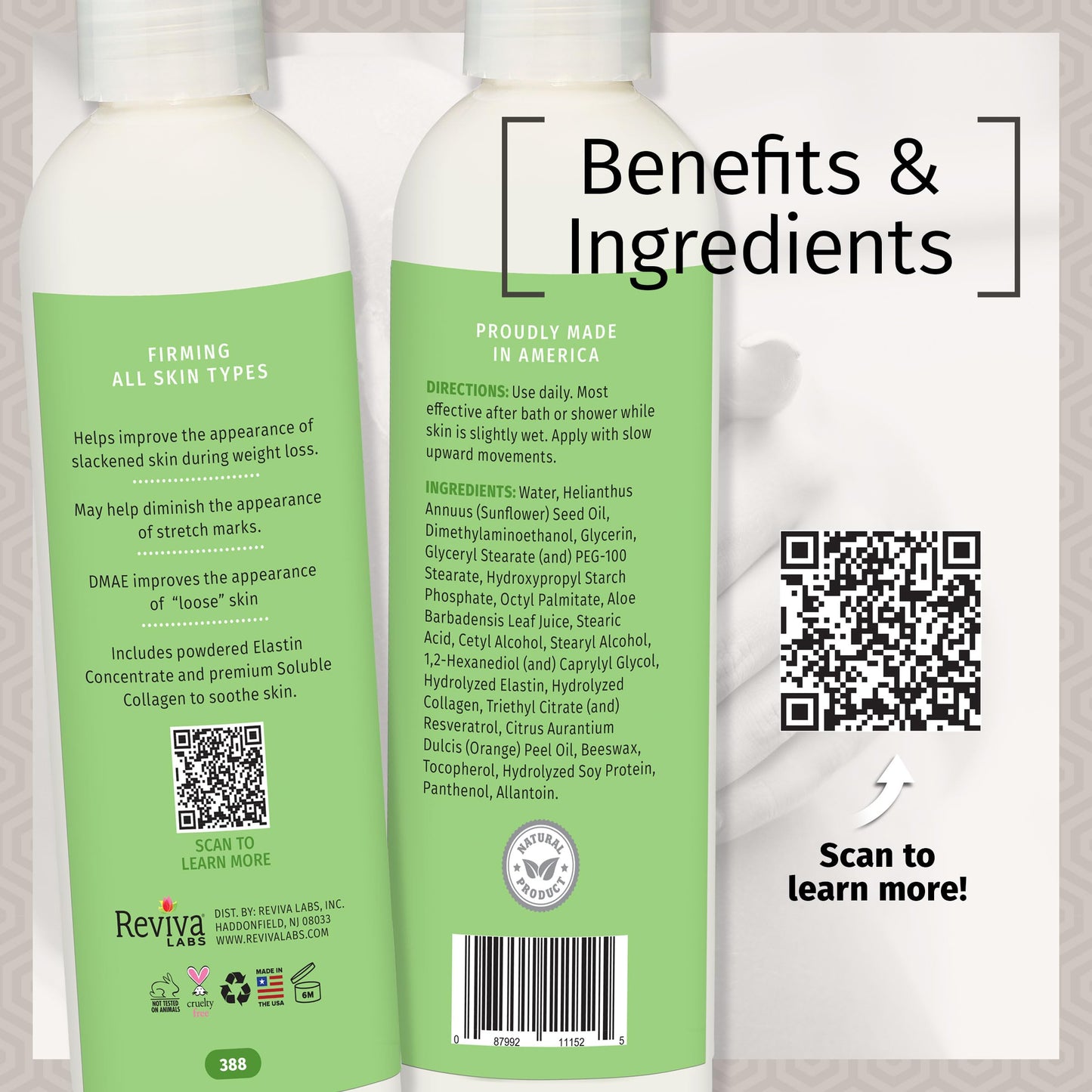 Reviva Labs Elastin and Collagen Body Firming Lotion - 8 fl oz Beauty & Personal Care Reviva Labs