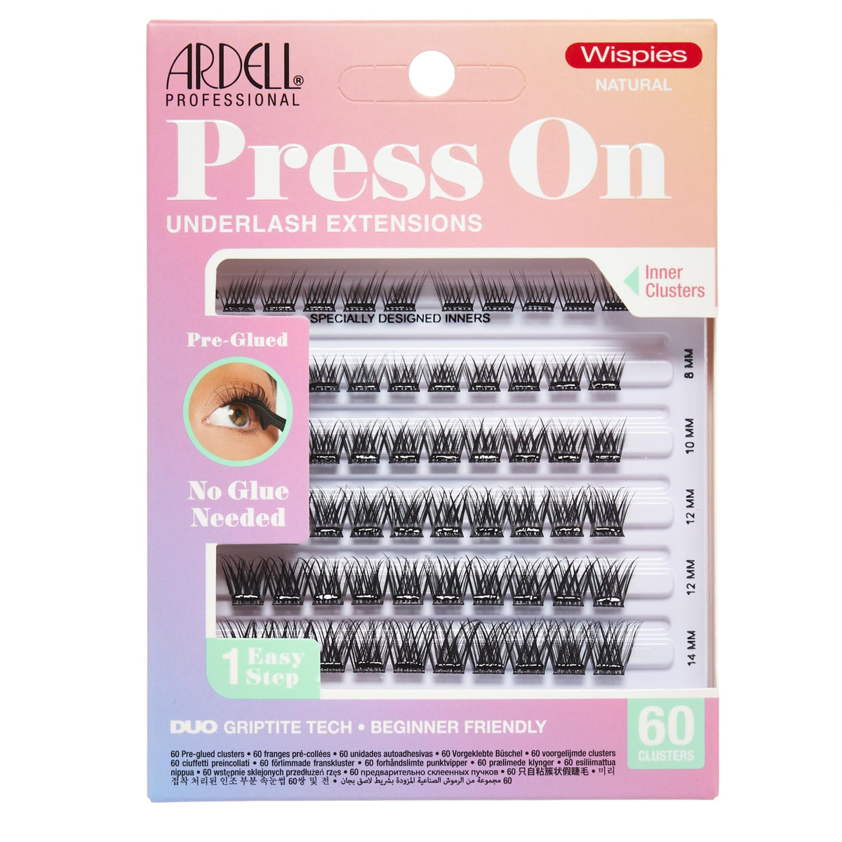 Ardell Press On Lashes Wispies Natural Pre Glued Lash Clusters, 60 ct