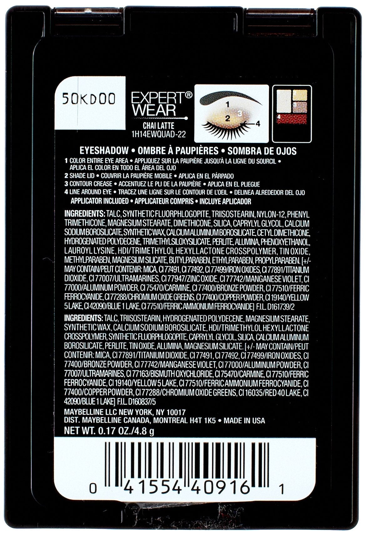 Maybelline Expert Wear Eyeshadow Quads, Chai Latte, 0.17 oz. Beauty & Personal Care MAYBELLINE